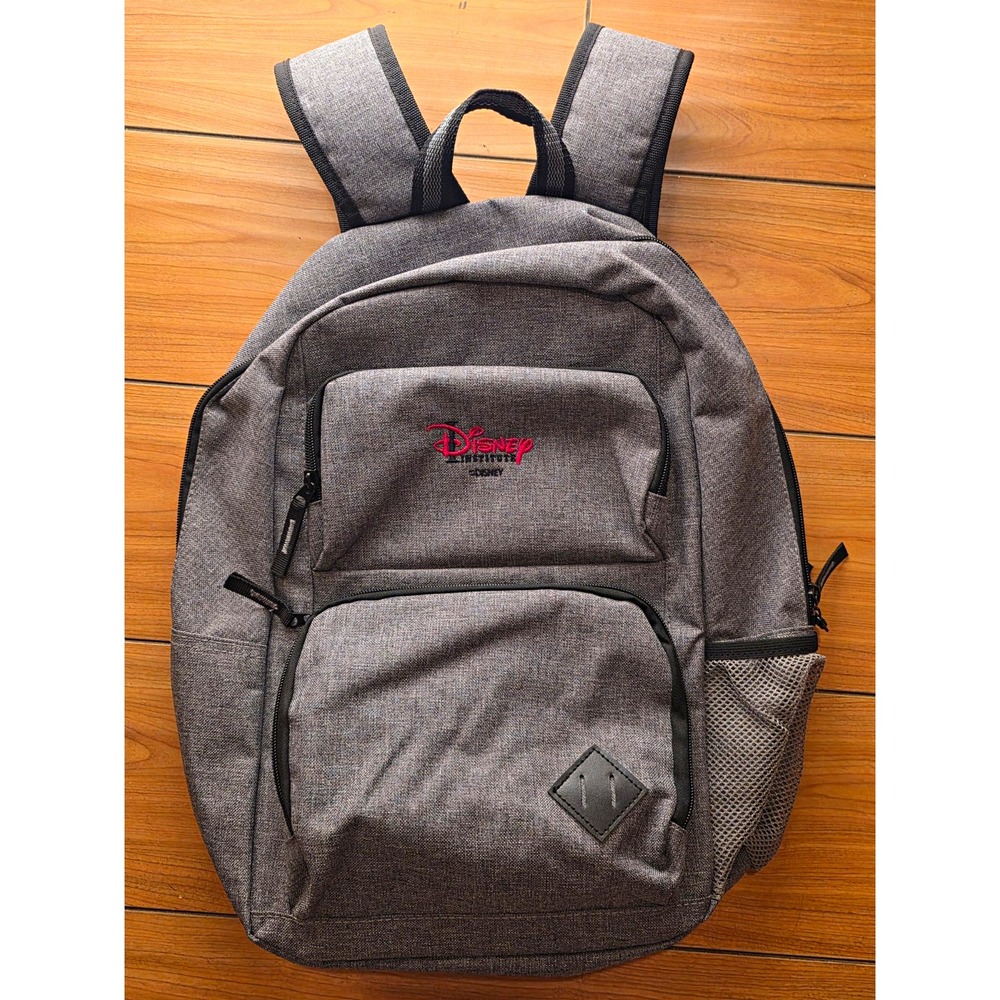 Disney Institute Embroidered Logo Medium Backpack Gray/Black